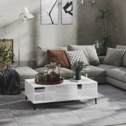 Mesa de centro Krähm 2 huecos + 1 puerta 35x103,5x60 cm