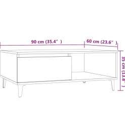 Mesa de centro Lena 1 puerta + 1 compartimento 35x90x60 cm