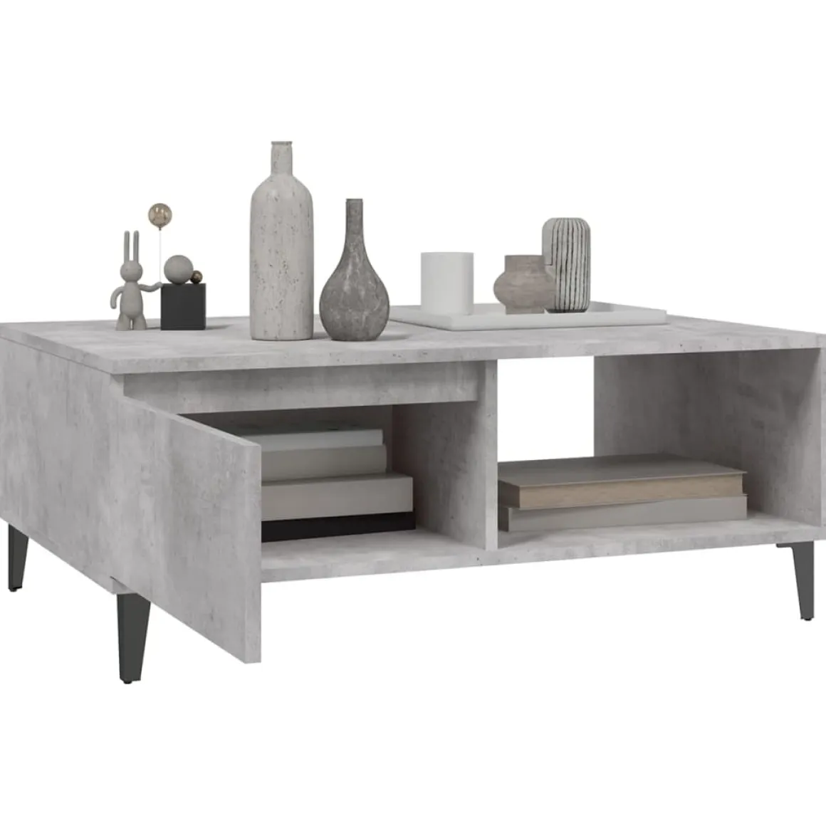 Mesa de centro Lena 1 puerta + 1 compartimento 35x90x60 cm