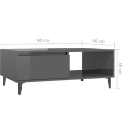 Mesa de centro Lena 1 puerta + 1 compartimento 35x90x60 cm