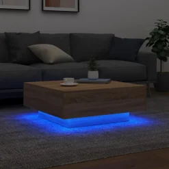 Mesa de centro Limm con luces LED 31x80x80 cm