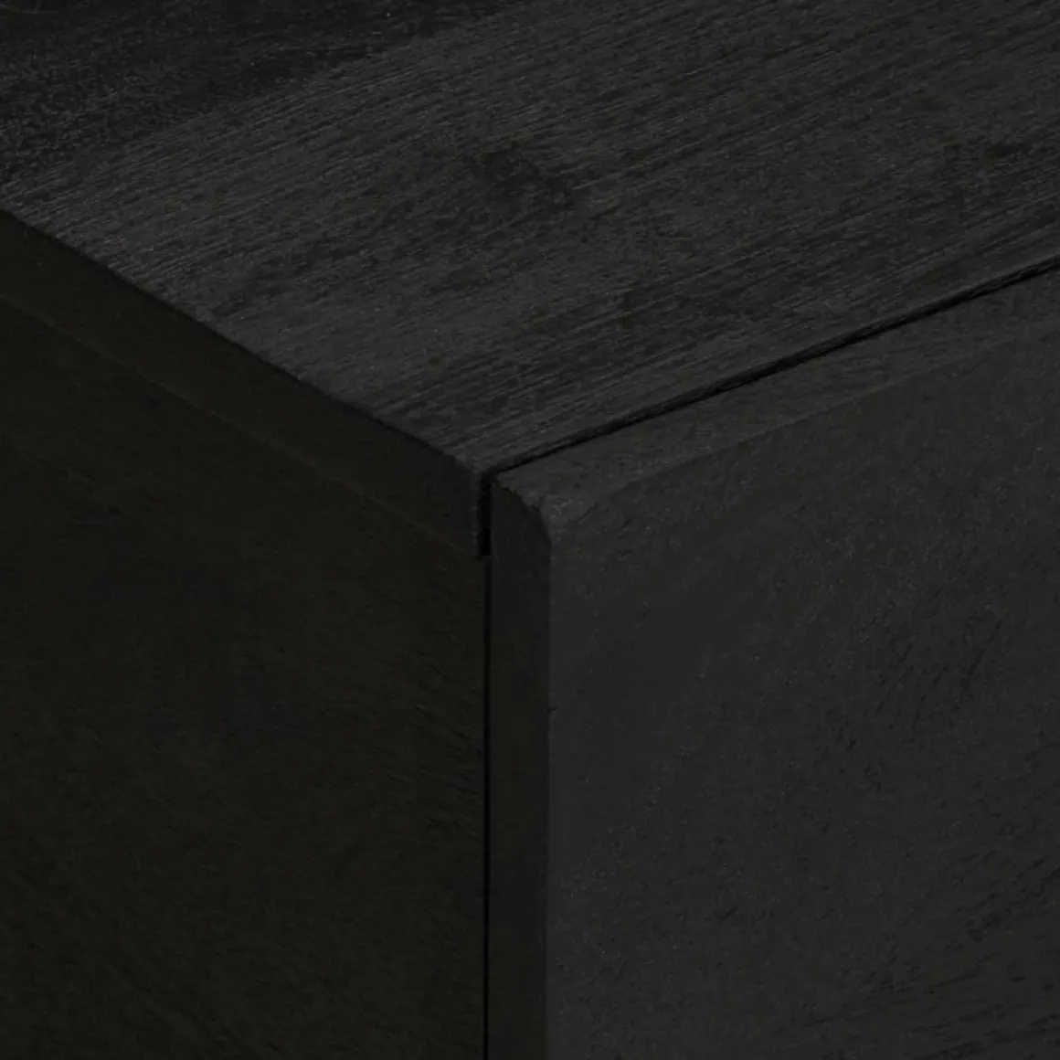 Mesa de centro Lope 2 armarios + compartimento negro 40x100x54 cm