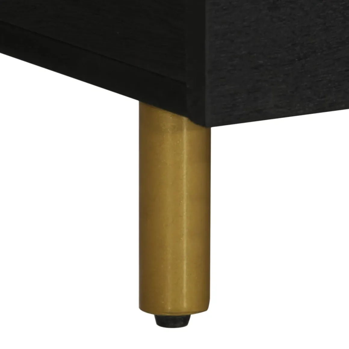 Mesa de centro Lope 2 armarios + compartimento negro 40x100x54 cm