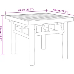 Mesa de centro Mango para exterior bambú 35x45x45 cm