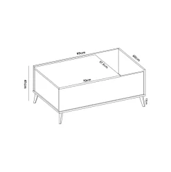 Mesa de centro Ness diseño elevable 41x99x60 cm