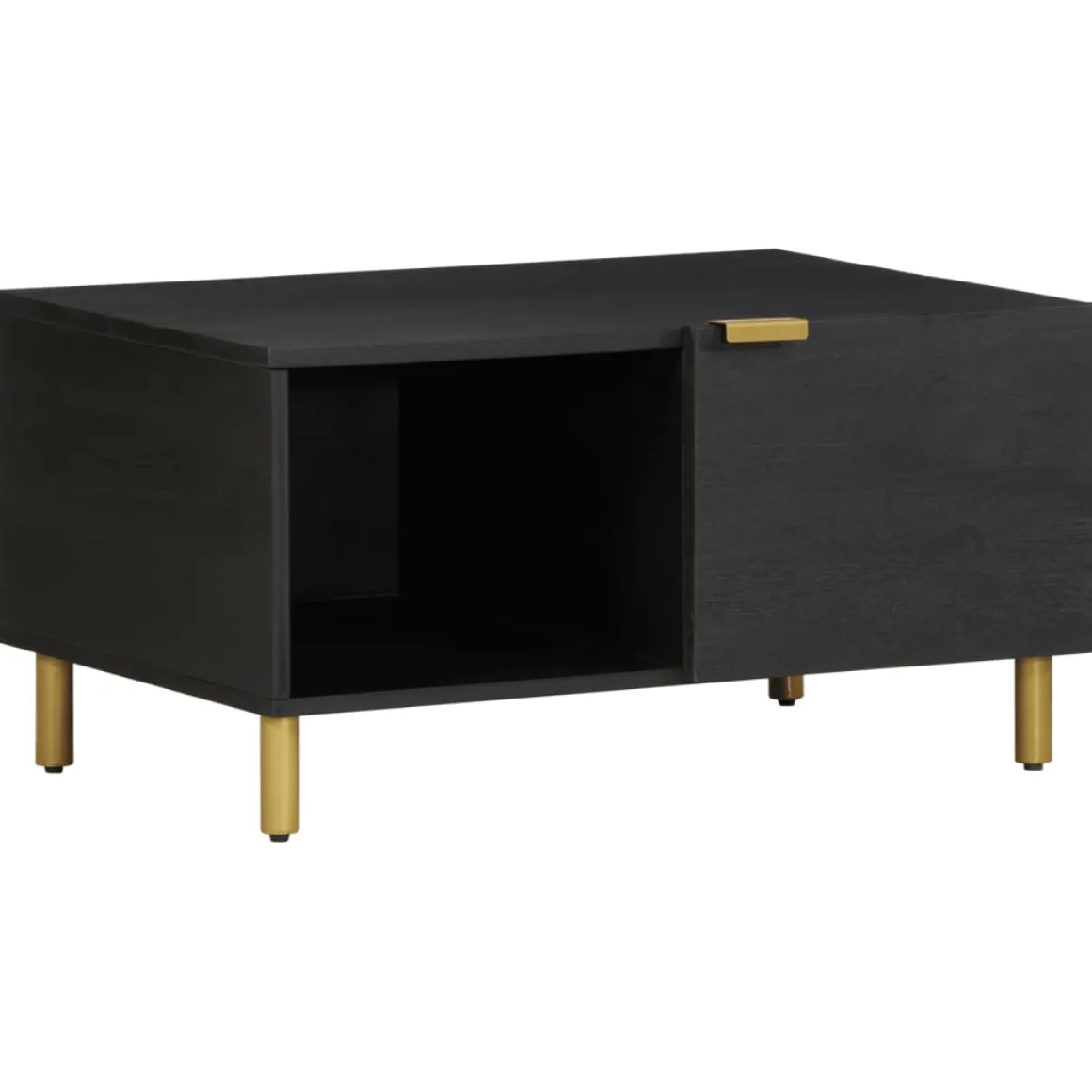 Mesa de centro Puma 1 puerta + compartimento negro 40x80x50 cm
