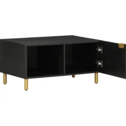 Mesa de centro Puma 1 puerta + compartimento negro 40x80x50 cm