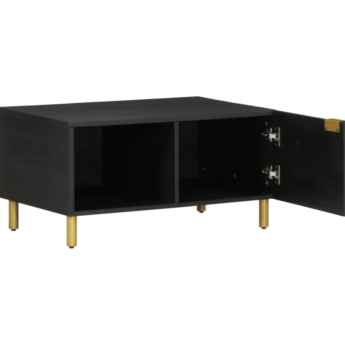 Mesa de centro Puma 1 puerta + compartimento negro 40x80x50 cm