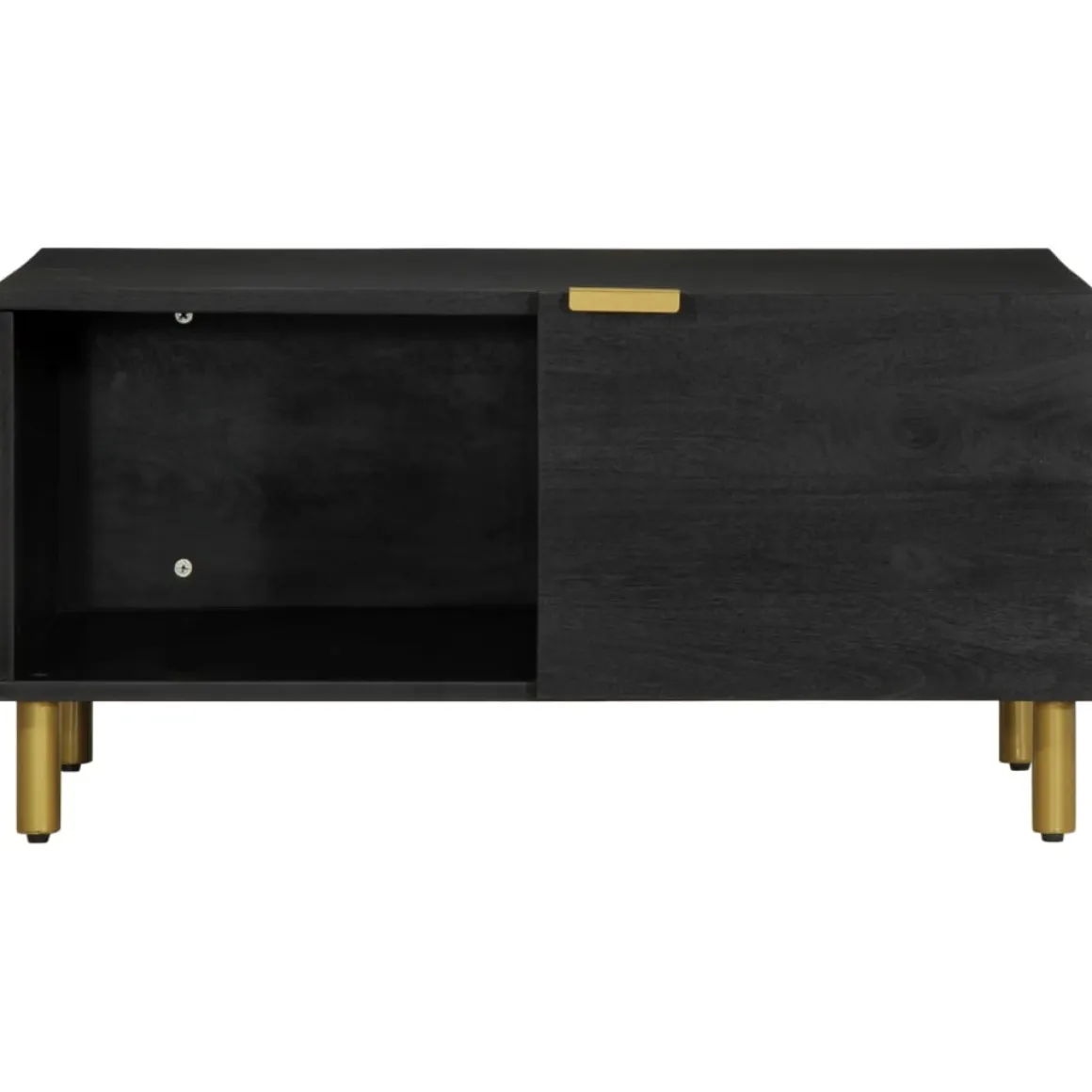 Mesa de centro Puma 1 puerta + compartimento negro 40x80x50 cm