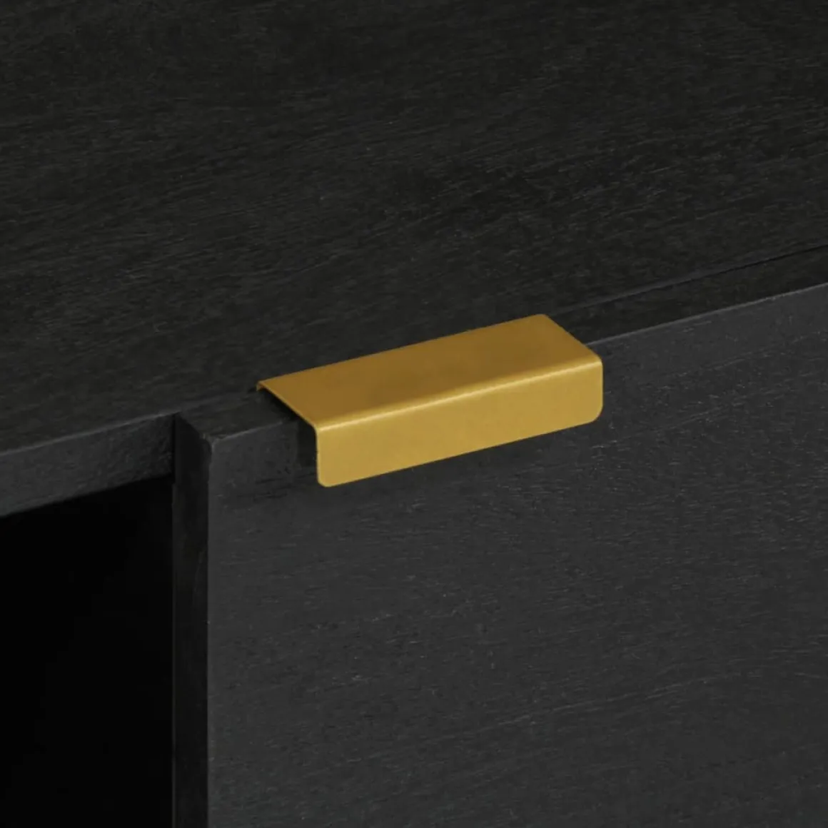 Mesa de centro Puma 1 puerta + compartimento negro 40x80x50 cm