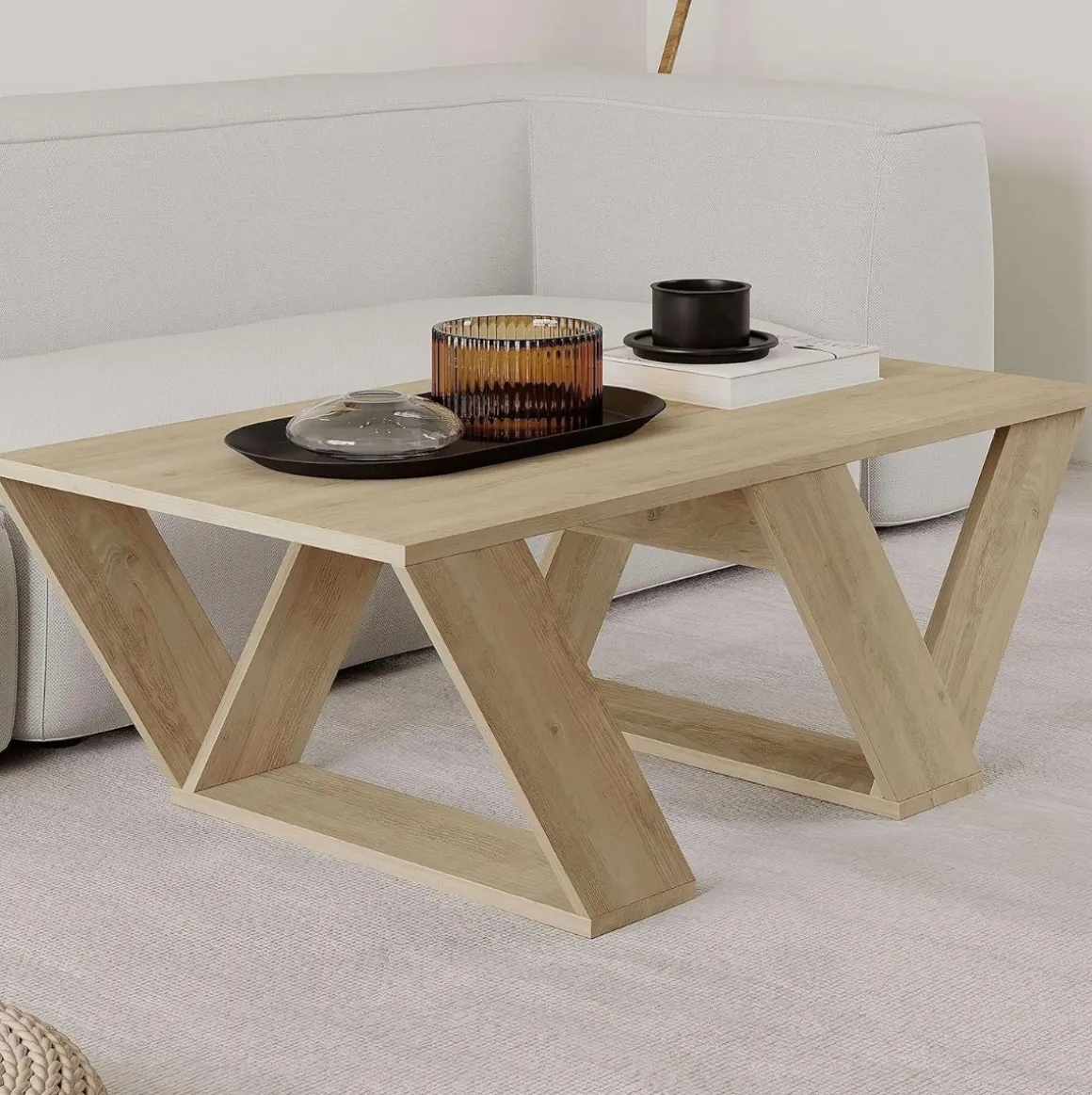 Mesa de centro Pyrem diseño fijo 40x110x60 cm