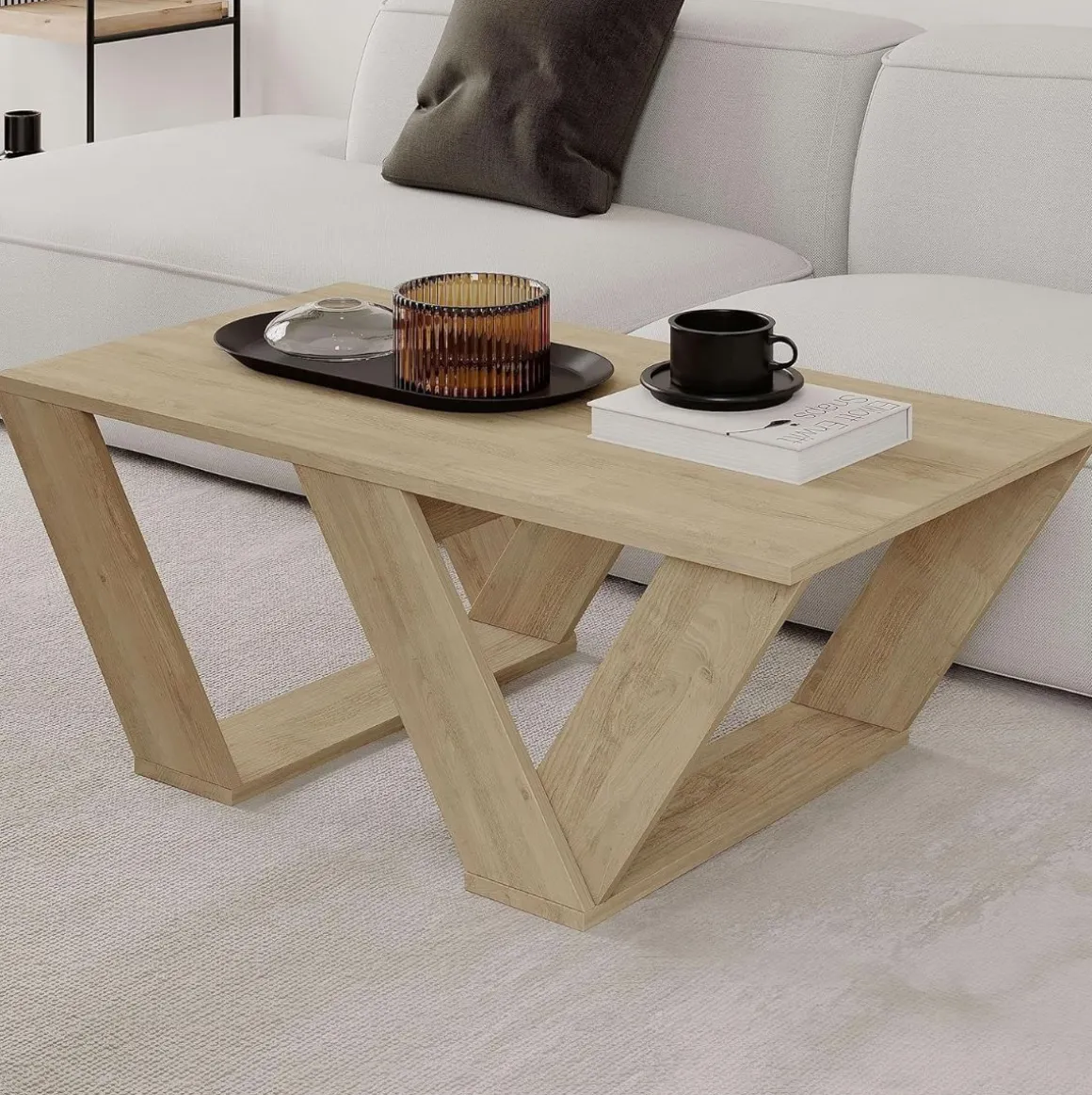 Mesa de centro Pyrem diseño fijo 40x110x60 cm