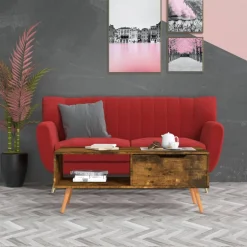 Mesa de centro Ronela 1 cajón diseño nórdico 43x100x49,5 cm