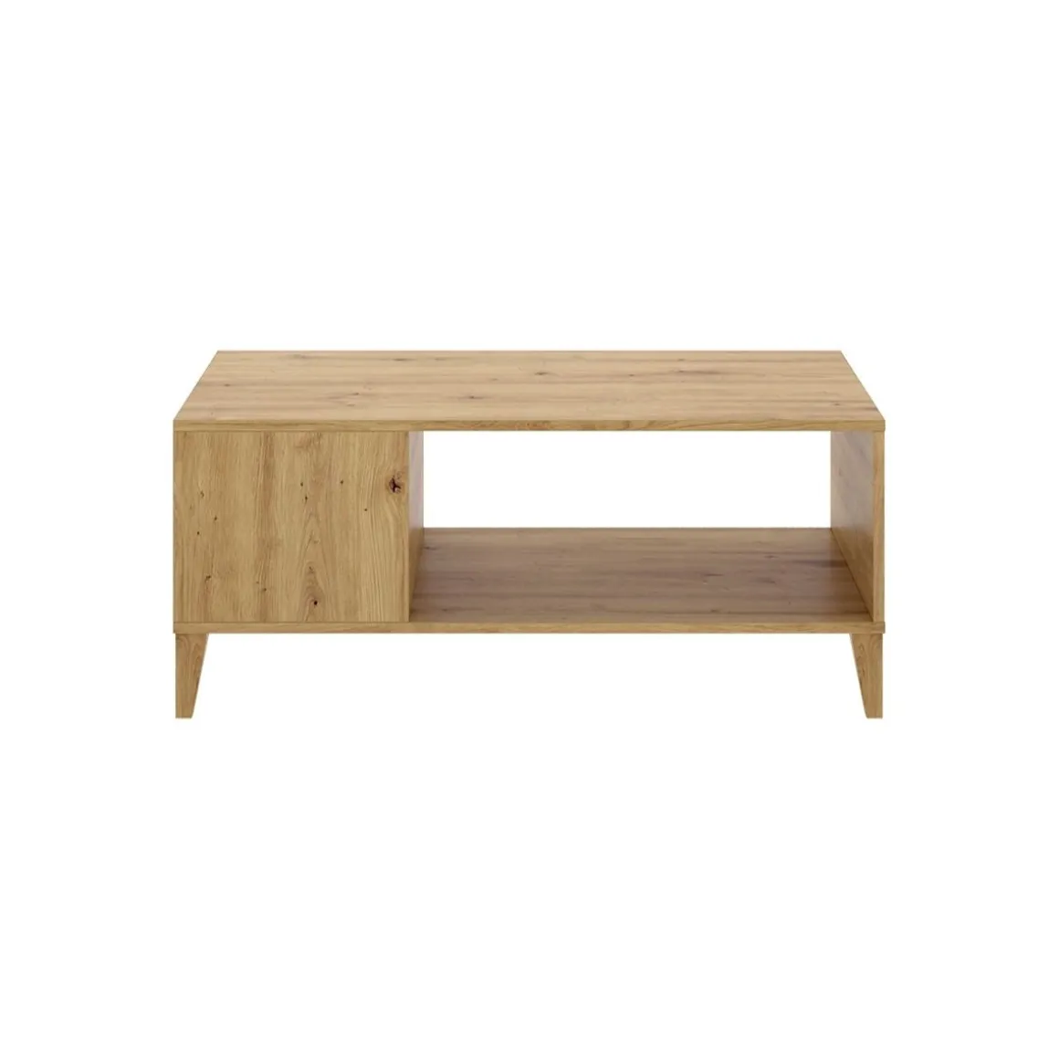 Mesa de centro Sky 2 compartimentos laterales natural 42,5x100x50 cm