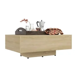 Mesa de centro Solbes rectangular diseño flotante natural 31x85x55 cm