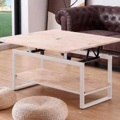 Mesa de centro Steve elevable y extensible + estante inferior