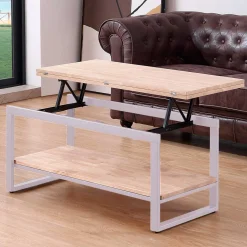 Mesa de centro Steve elevable y extensible + estante inferior