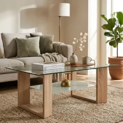 Mesa de centro Tara cristal cambria 43x110x70 cm