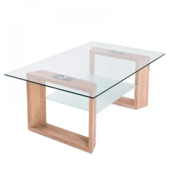 Mesa de centro Tara cristal cambria 43x110x70 cm