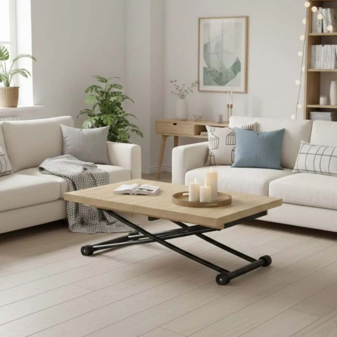 Mesa de centro Taylor extensible y elevable 28-75x100-130-160x80 cm