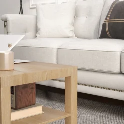 Mesa de centro Terra Homcom estante inferior natural 44,5x90x45 cm