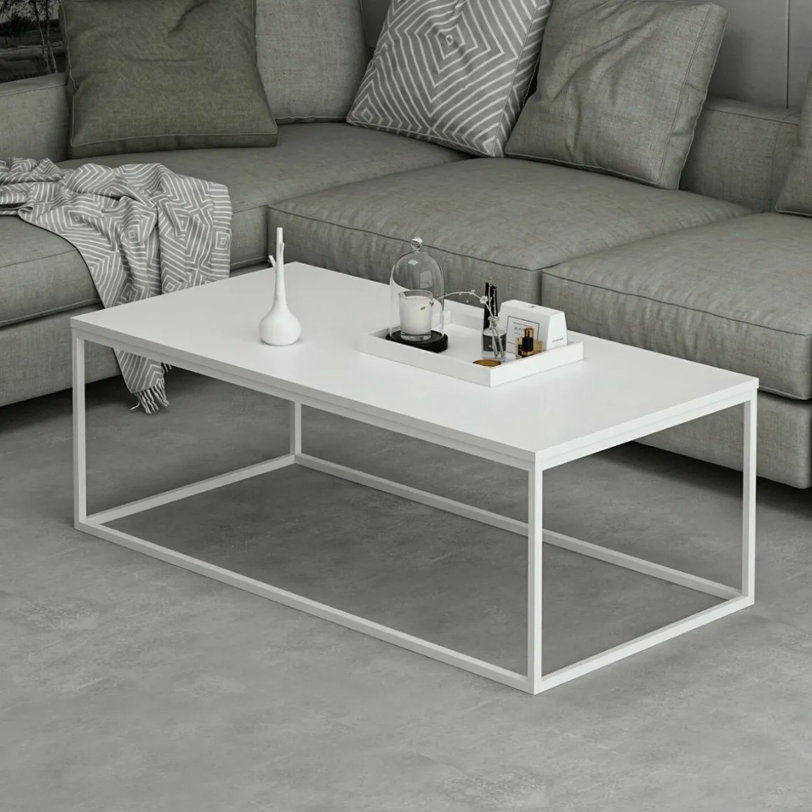 Mesa de centro Tiger blanco 42x120x60 cm