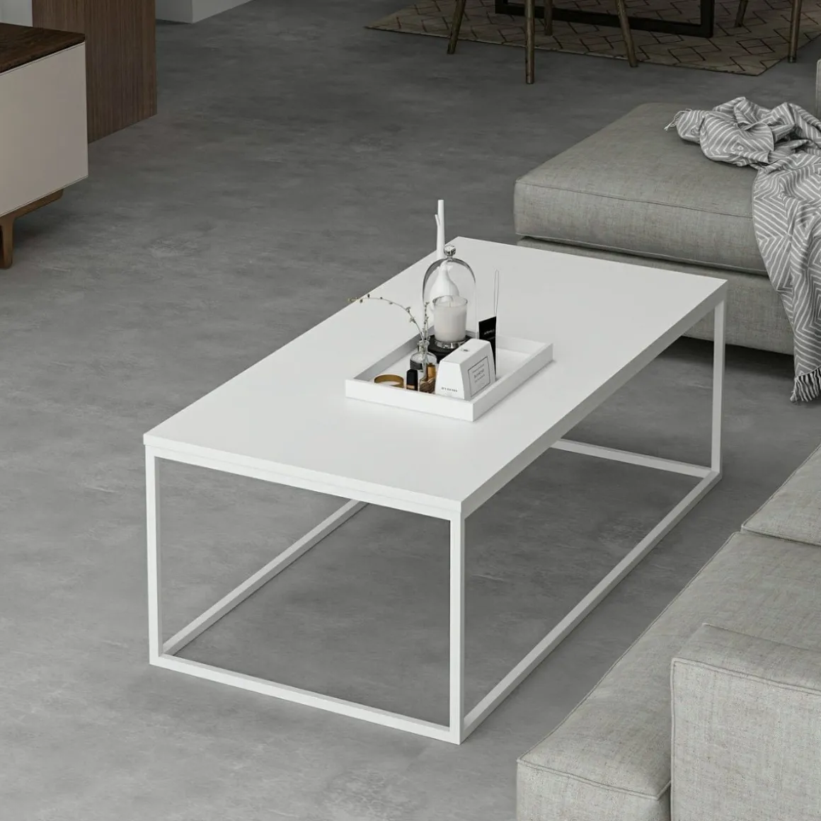 Mesa de centro Tiger blanco 42x120x60 cm