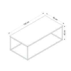 Mesa de centro Tiger blanco 42x120x60 cm