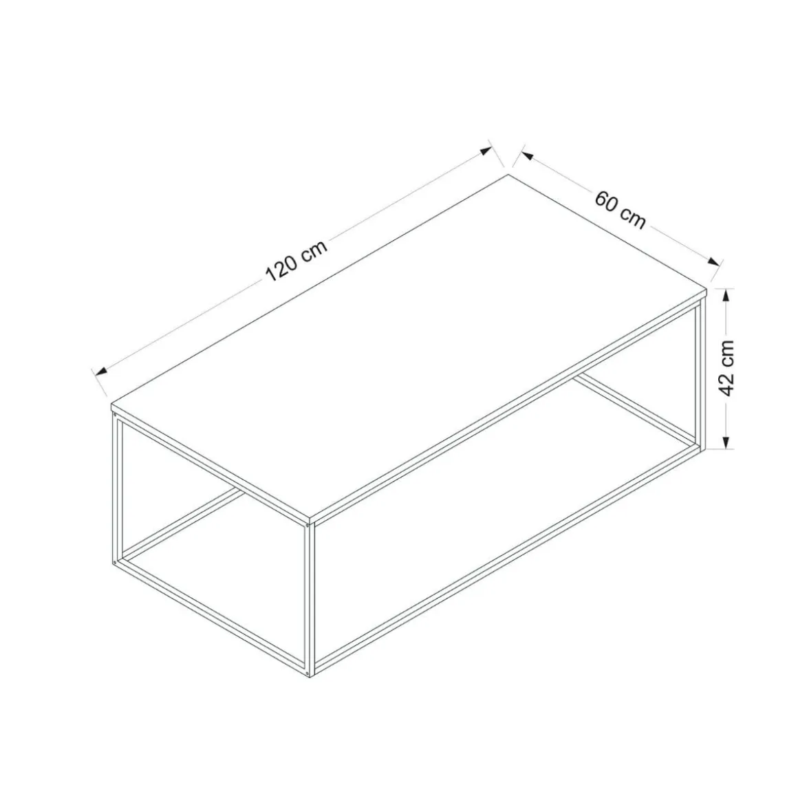 Mesa de centro Tiger blanco 42x120x60 cm