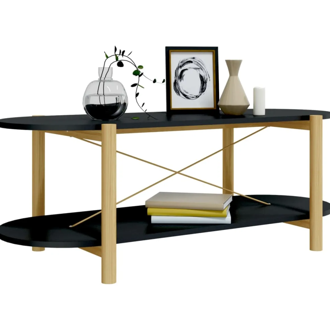 Mesa de centro Timón 2 niveles 40x110x48 cm