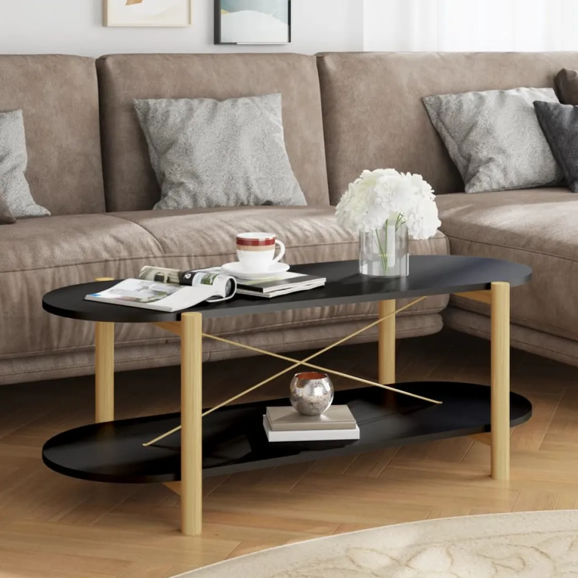 Mesa de centro Timón 2 niveles 40x110x48 cm