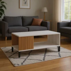 Mesa de centro Tokio 2 compartimentos albo/rayado 40,6x100x50 cm