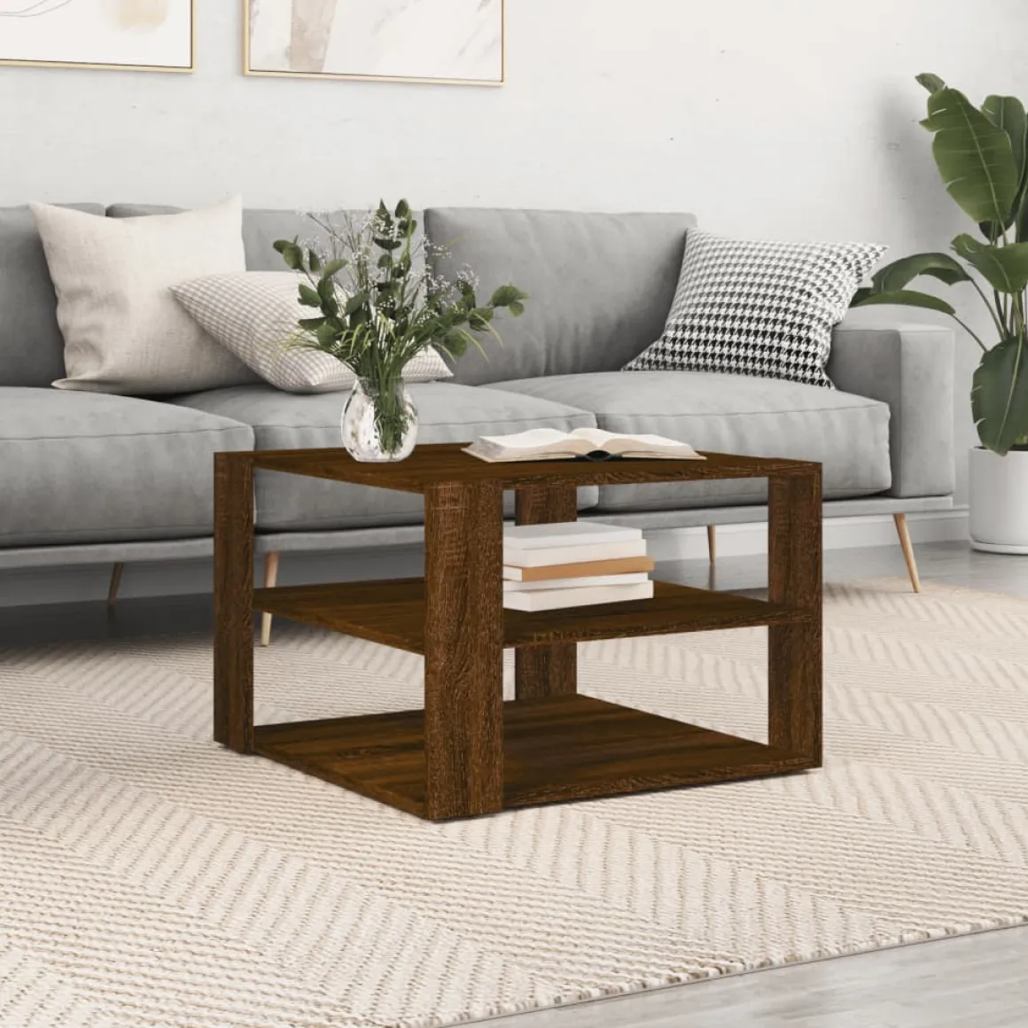 Mesa de centro Triunfo 2 estantes 40x59,5x59,5 cm