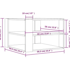 Mesa de centro Triunfo 2 estantes 40x59,5x59,5 cm