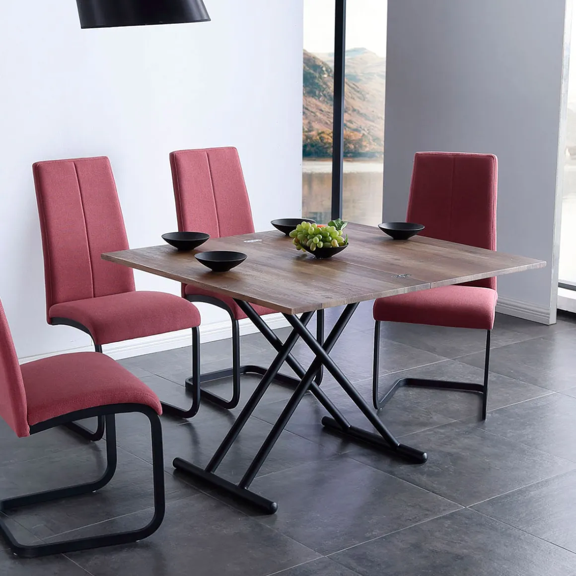 Mesa de centro Up & Down elevable y extensible 4 posiciones 49-76x100x50 cm