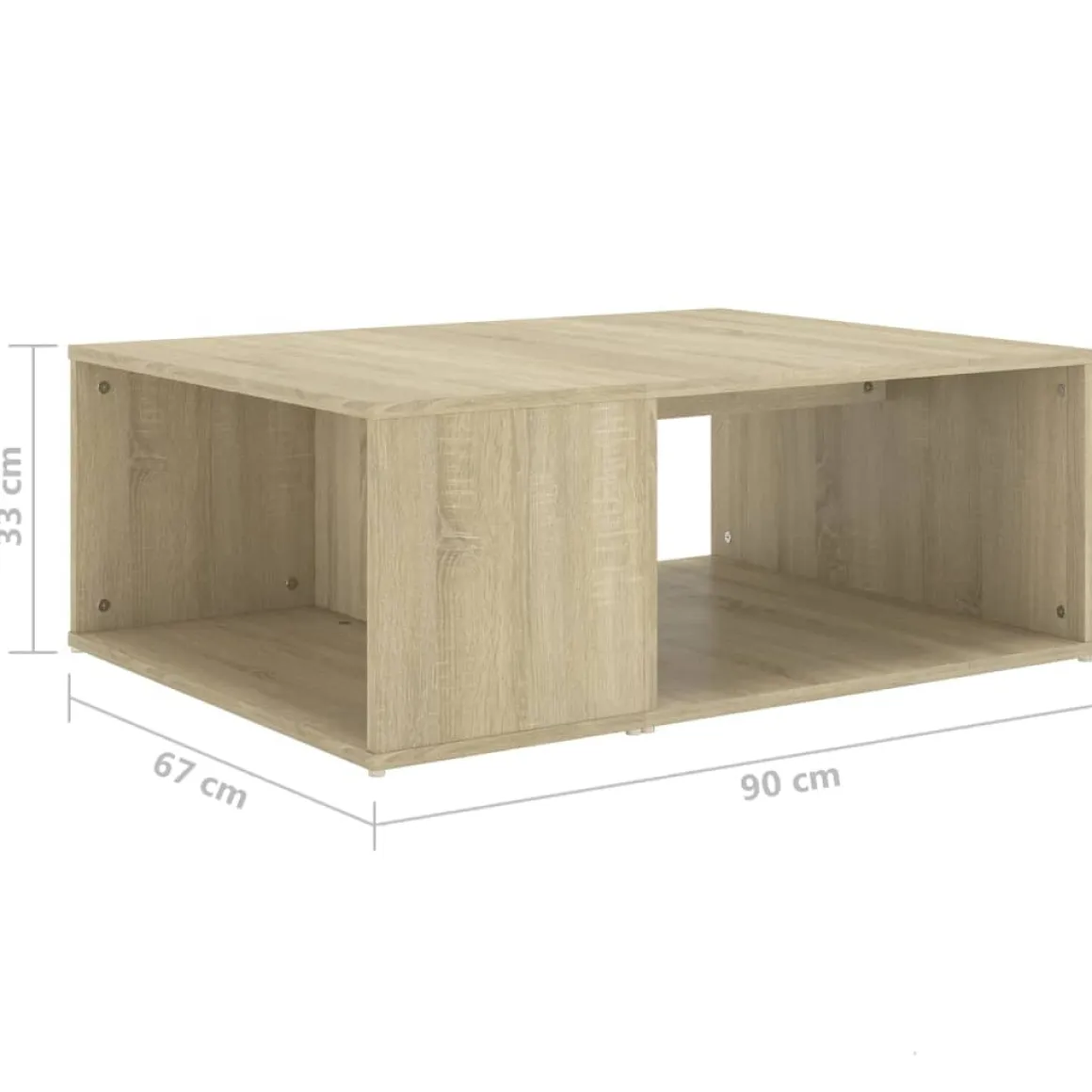 Mesa de centro Veha 2 compartimentos 33x90x67 cm