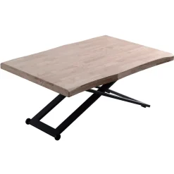 Mesa de centro Zoe elevable con tapa irregular 49-76x120x80 cm