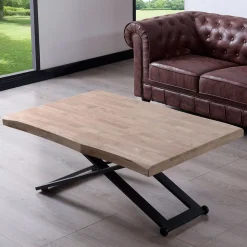Mesa de centro Zoe elevable con tapa irregular 49-76x120x80 cm