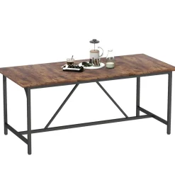 Mesa de comedor Adriana Homcom diseño fijo marrón 75,5x180x80 cm