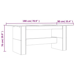 Mesa de comedor Alberca roble oscuro 76x180x90 cm