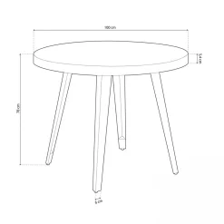 Mesa de comedor Berg diseño fijo Ø100x76 cm