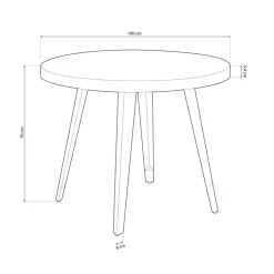 Mesa de comedor Berg diseño fijo Ø100x76 cm