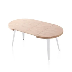 Mesa de comedor Berg extensible diseño redondo 76x100-140-180x100 cm