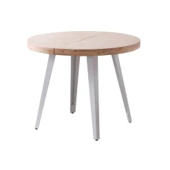 Mesa de comedor Berg extensible diseño redondo 76x100-140-180x100 cm