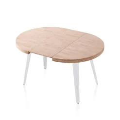 Mesa de comedor Berg extensible diseño redondo 76x100-140-180x100 cm