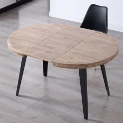 Mesa de comedor Berg extensible diseño redondo 76x120-160-200x120 cm
