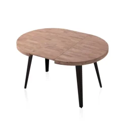 Mesa de comedor Berg extensible diseño redondo 76x100-140-180x100 cm