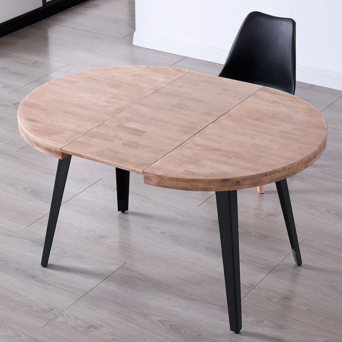 Mesa de comedor Berg extensible diseño redondo 76x100-140-180x100 cm