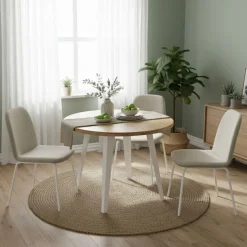 Mesa de comedor BergE redonda extensible Ø100x76 cm