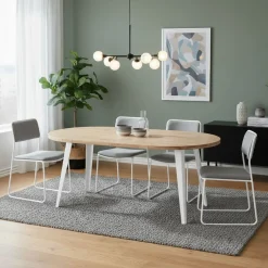 Mesa de comedor BergE redonda extensible Ø100x76 cm